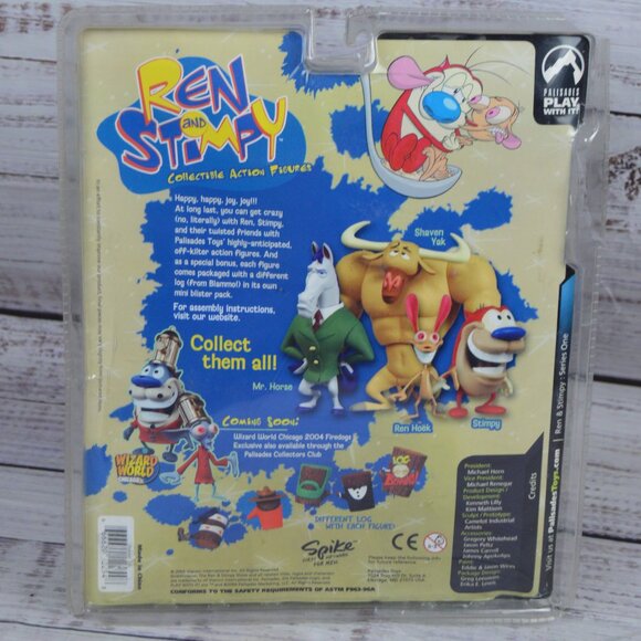 Ren and Stimpy Palisades Shaven Yak Figure Invisible Log Blammo 2004 BOX DAMAGE - Picture 3 of 16